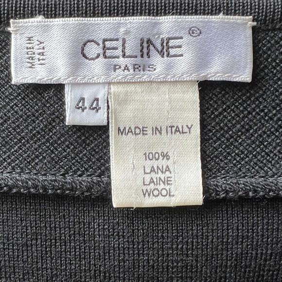 CELINE Paris Black Wool Knit Skirt - Picture 1 of 6